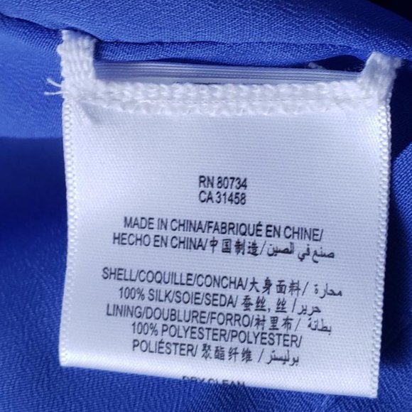 NWOT BCBGMaxAzria Hydrangea Blue 100% Silk Dress - Picture 7 of 9